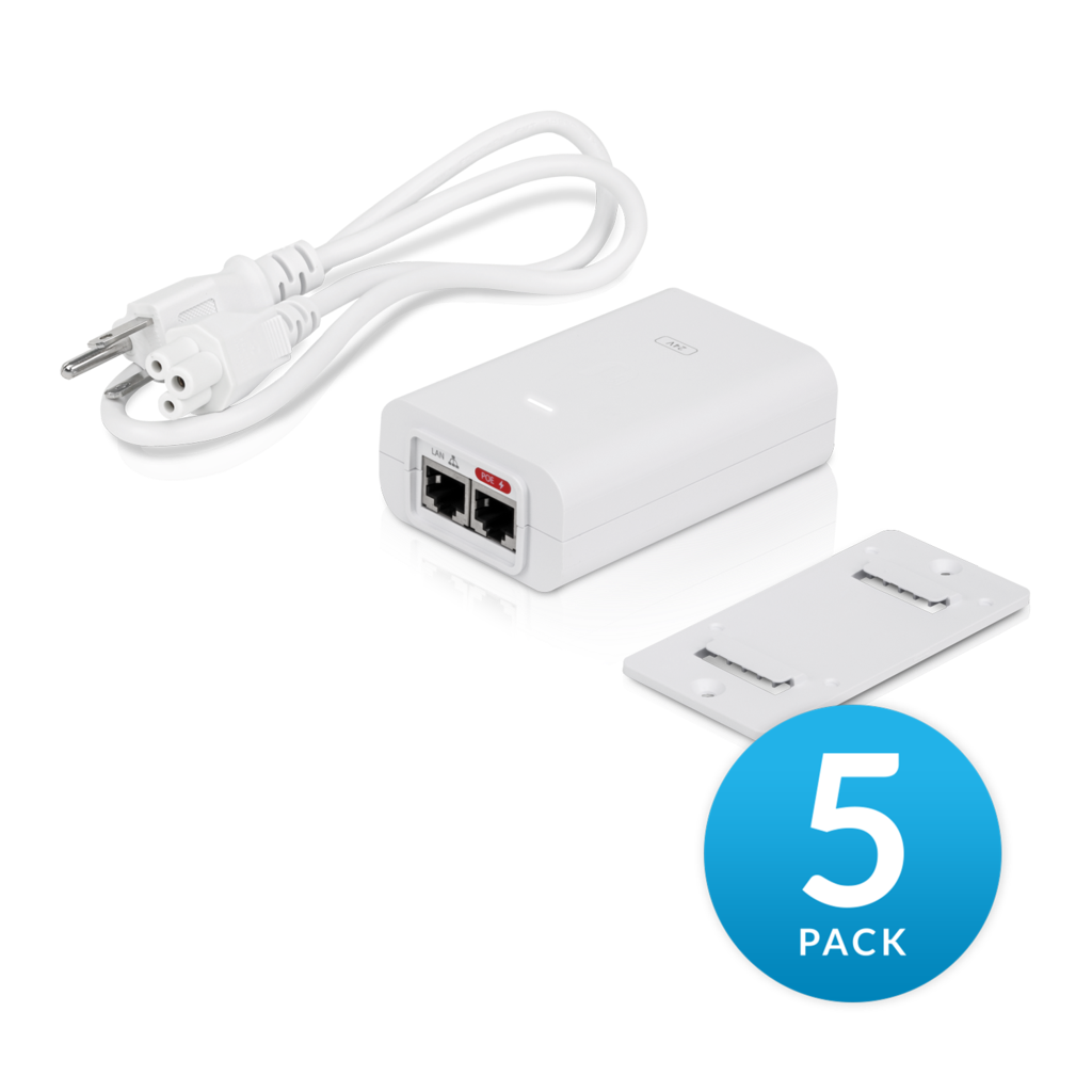 Комплект PoE-инжекторов Ubiquiti POE-24-24W-G-5P